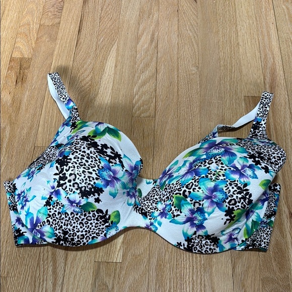 Victoria's Secret Other - Victoria's Secret Lined Demi Bra Animal Print Push Up with Rhinestones